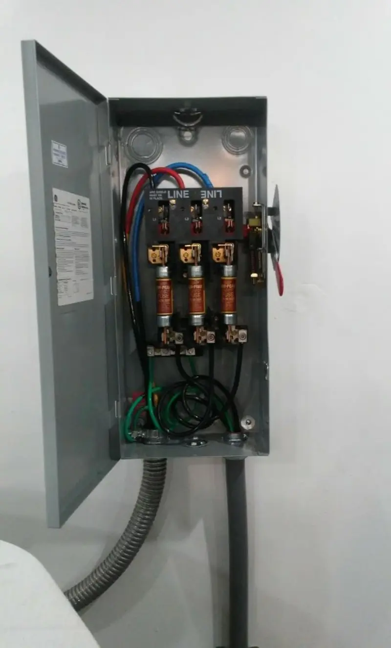 Three-phase disconnect switch installed for Electrical Wiring & Rewiring in Greer